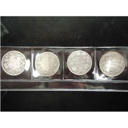 1902,02,03 & 1905 CANADA SILVER 25 CENTS