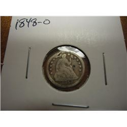 1848-O SEATED LIBERTY HALF DIME ROUGH SHAPE