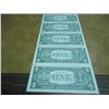 Image 2 : 5-1957 CONSECUTIVE SERIAL # $1 SILVER CERTIFICATES CRISP UNC, C46378760A-C46378764A
