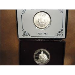 1982 D & S WASHINGTON COMMEMORATIVE SILVER HALVES UNC AND PROOF, ORIGINAL US MINT PACKAGING