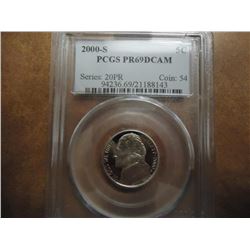 2000-S JEFFERSON NICKEL PCGS PR69 DCAM