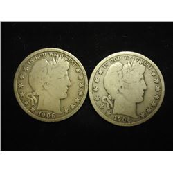 1906-D & O BARBER HALF DOLLARS