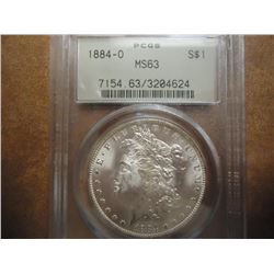 1884-O MORGAN SILVER DOLLAR PCGS MS63