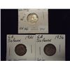 Image 1 : 1919,1921 & 1936 GREAT BRITAIN SILVER 6 PENCE