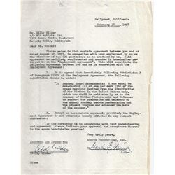 Billy Wilder Signed Contract