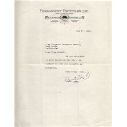 Frank Lloyd Signed Letter