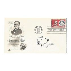 Charles M. Schulz Signed FDC with Original Sketch