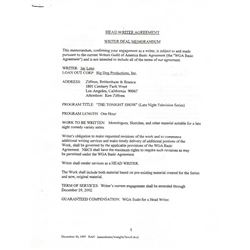 Jay Leno Signed Contract