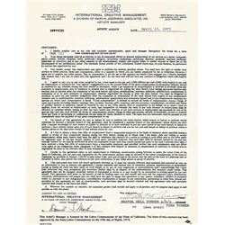 Tina Turner Signed Contract