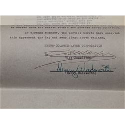 Henry Wadsworth Signed Contract Jan 29th 1934