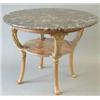 Image 1 : A Regency giltwood occasional table, with circular marble top on four acanthus carved supports wi...