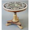 Image 1 : A good Regency occasional table, with circular slate and marble top inlaid with different coloure...