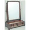 Image 1 : A Georgian design toilet mirror with three concave drawers on ogee bracket feet, 1ft.3.5ins....
