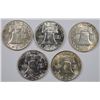 Image 2 : (5) FRANKLIN HALF DOLLARS (1955, 1959, 1960, 1961, 1962-D)