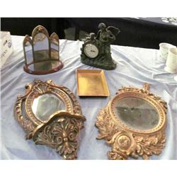 Assorted Mirrors & clock