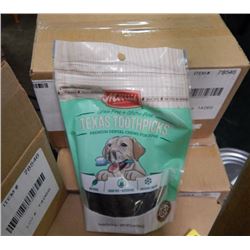 CASE DOG CHEWS - TEXAS TOOTHPICKS - GRAIN AND GLUTEN FREE 6 PACKS PER CASE - BB SEPTEMBER 2015