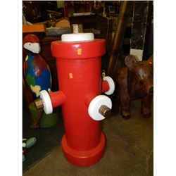 HAND CRAFTED -WOOD CARVED -FOLK ART STATUE - FIRE HYDRANT