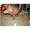 Image 1 : HAND CRAFTED -WOOD CARVED -FOLK ART STATUE - DOG SPLIT UNDER CHIN - 20" X 24"