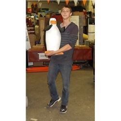 HAND CRAFTED -WOOD CARVED -FOLK ART STATUE - - PENGUIN- SORRY NATE NOT INCLUDED