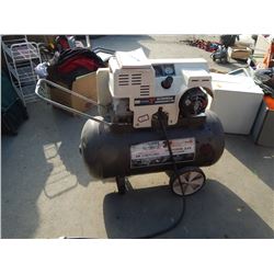 CRAFTSMAN COMPRESSOR - 25GAL HORIZONTAL - 3hp - 110-220 MOTOR(wired 220 right now) - WORKING