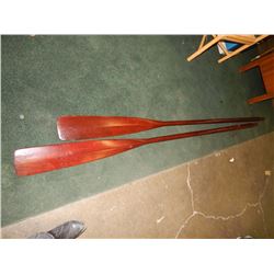 HAND CRAFTED -WOOD CARVED - BOAT OARS - SIGNED BY CARVER - SET OF 2