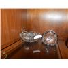 Image 1 : GLASS DISH WITH FINGER WHOLE & ART GLASS PAPER WEIGHT