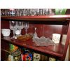 Image 1 : SHELF OF COLLECTABLE DISHWARE - FIRE KING - AMBER GLASS AND MORE