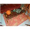 Image 2 : COFFEE TABLE - GLASS TOP & BRASS