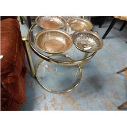 BRASS AND GLASS END TABLES - 2 TTL