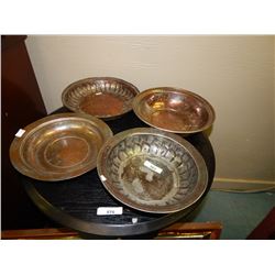 COPPER  DISHES - 4 TTL - LARGEST 10" D - AS-IS