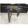 Image 1 : *NEW - ROUND GLASS TOPPED END TABLE - 21" TALL X 26" DIAMETER