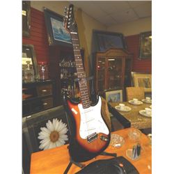 ABILINE ELECTRIC GUITAR - BLACK AND WHITE STARBURST - INCLUDES SOFT CASE