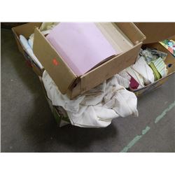 BOX ASSORTED LINEN & BOX OF PAPER