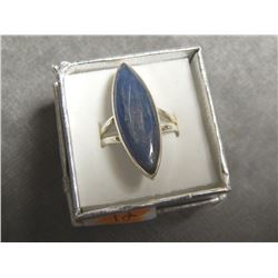 RING - BLUE KUNZITE (MARQUISE CUT) SET IN STERLING SILVER - RETAIL ~$275