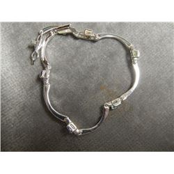 BRACLET - STERLING SILVER TENNIS BRACLET WITH MULTI GENUINE GEMSTONES - REAIL~$ 375