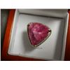 Image 2 : RING - HAND CRAFTED CUSTOM DESIGNED SOLITAIRE - PINK DRUZY SET IN STERLING SILVER - RETAIL~$275