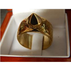 BIKER RING - ARTIST SIGNED - SPIKE - SOLID BRASS