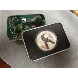 TOKEN - 1 OZ COLLECTIBLE "HULK" ROUND IN DISPLAY TIN - AUTHENTICATED?