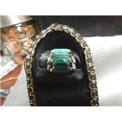 RING SOLD ON CHOICE - STRIPED TURQUOISE GEMSTONE