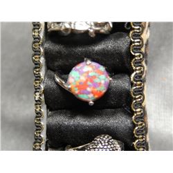 RING SOLD ON CHOICE - SPOTTED TURQUOISE GEMSTONE