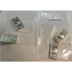 BULLION -  .999 Fine Silver Seal Motif bar - 4 X BID - 1 Gram each.