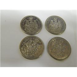 CANADAIN COINS - 50 CENT PIECES - 4 TTL
