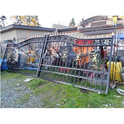 NEW!!! - 20FT Heavy Duty Bi-Parting Wrought Iron Driveway Gate - 2PC SET