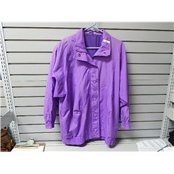 Purple lined windbreaker style jacket