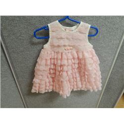 PINK FRILLY KIDS DRESS - B.J.'S - SIZE 18MONTHS - LIKE NEW