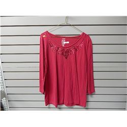 XL George Dk Pink Sequined at neck