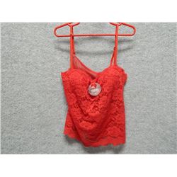 LADIES BUSTIER - NEW - DIPHIA - RED - SEE THROUGH - SIZE MEDIUM