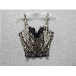 LADIES BUSTIER - USED - FELINA - BLACK AND WHITE - OPEN AT BACK - SIZE 36D