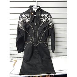 Sz 10 Jazzino Black denim dress with silver detail