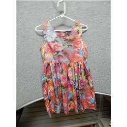 DRESS  - LADIES - EEG LONDON - PINK/ORANGE - SMALL FLOWERED S/L